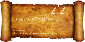 Lingl Lóránt névjegykártya